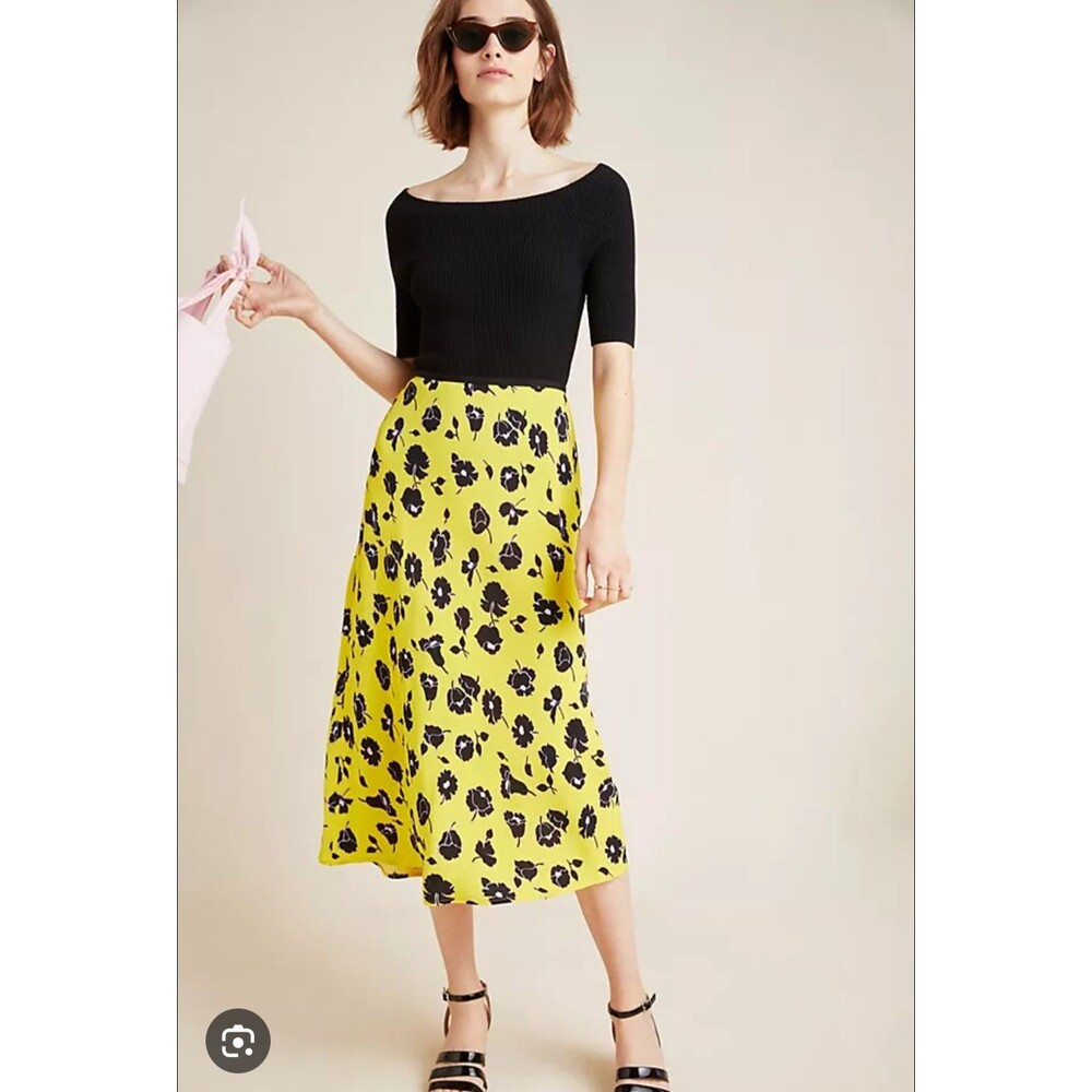 Diane Von Furstenberg DVF Womens Yellow 100% Viscose Long Skirt Size XS